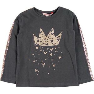 Gold and Gray Long Sleeve Tee with Crown Design